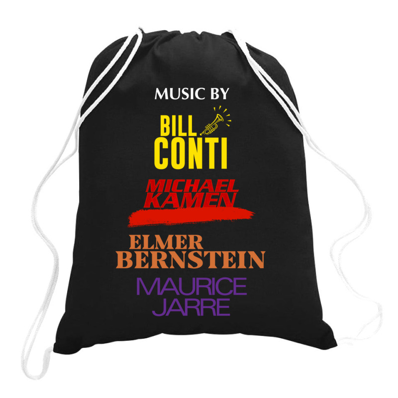 Music By Bill Conti  Michael Kamen  Elmer Bernstein  Maurice Jarre200 Drawstring Bags | Artistshot