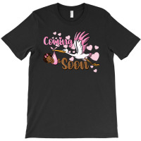 Coming Soon Stork With Black Baby Girl T-shirt | Artistshot