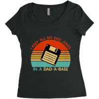 Vintage I Keep All My Dad Jokes In A Dad-a-base Men Quote Women's Triblend Scoop T-shirt | Artistshot