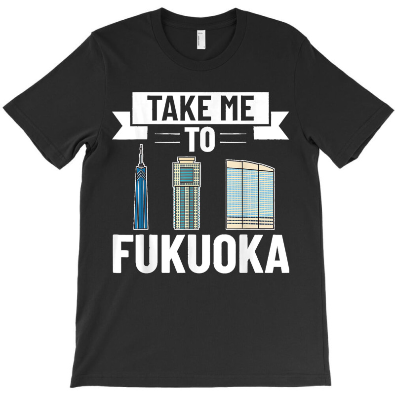 Fukuoka Japan City Skyline Map Travel T-shirt | Artistshot