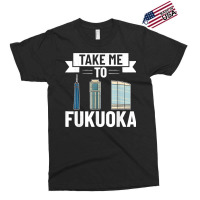 Fukuoka Japan City Skyline Map Travel Exclusive T-shirt | Artistshot