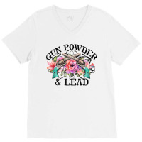 Ladies Gunpowder Lead Gun Shoot Guns Sports Shooting Range V-neck Tee | Artistshot