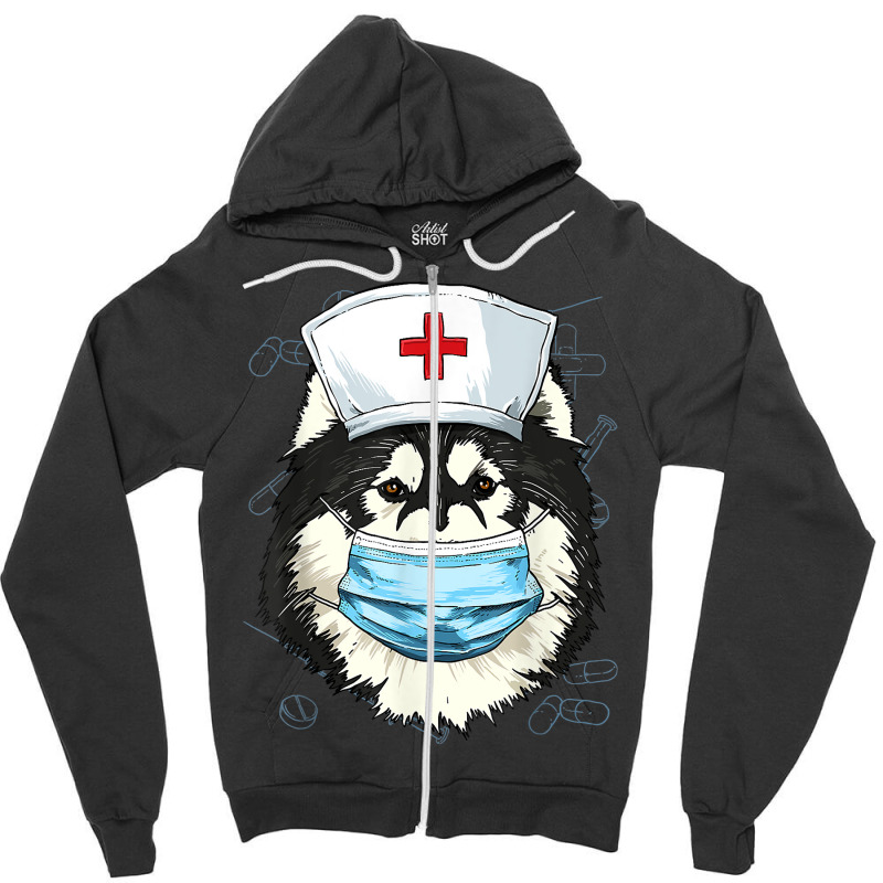 Hospital Alaskan Malamute Er Nurse Rn Lpn Nurse Life Pet Dog T Shirt Zipper Hoodie | Artistshot