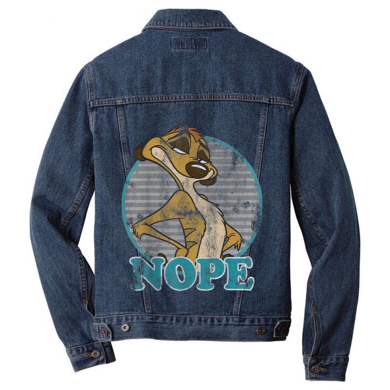 Lion King Timon Nope Striped Circle Vintage Men Denim Jacket by MabellaPlaxco | Artistshot