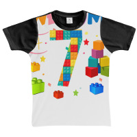 Kids 7 Year Old Gifts Building Blocks Brick 7th Birthday Boy T Shirt Graphic Youth T-shirt | Artistshot