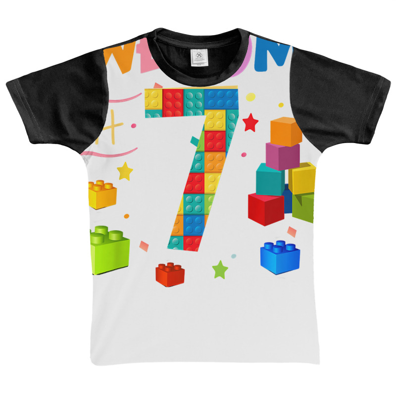 Kids 7 Year Old Gifts Building Blocks Brick 7th Birthday Boy T Shirt Graphic Youth T-shirt | Artistshot