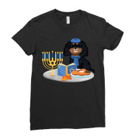 Cavalier King Charles Spaniel Hanukkah Black And Tan Cavalier King Cha Ladies Fitted T-shirt | Artistshot