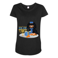 Cavalier King Charles Spaniel Hanukkah Black And Tan Cavalier King Cha Maternity Scoop Neck T-shirt | Artistshot