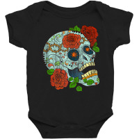 Mexican Skull Flowers Rose Catrina Calavera Cinco De Mayo Tank Top Baby Bodysuit | Artistshot