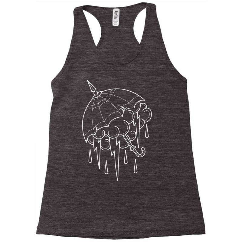 Neo Traditional Umbrella With Thunderstorm Outline Tattoo Premium T Sh Racerback Tank by cm-arts | Artistshot