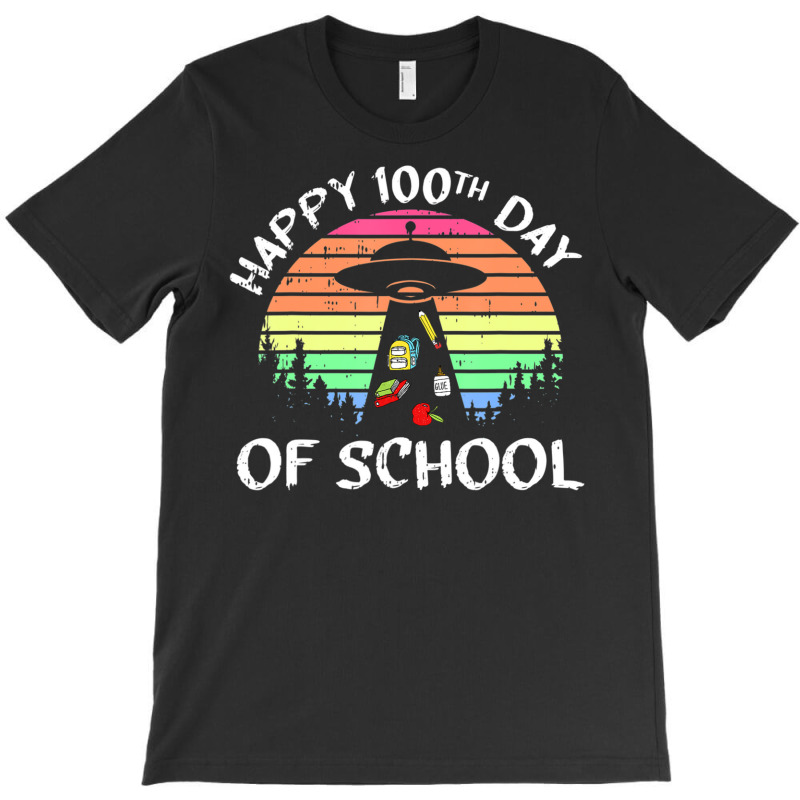 100 Days Of School Ufo Alien Abductiion Teacher Student T-Shirt by doboc | Artistshot