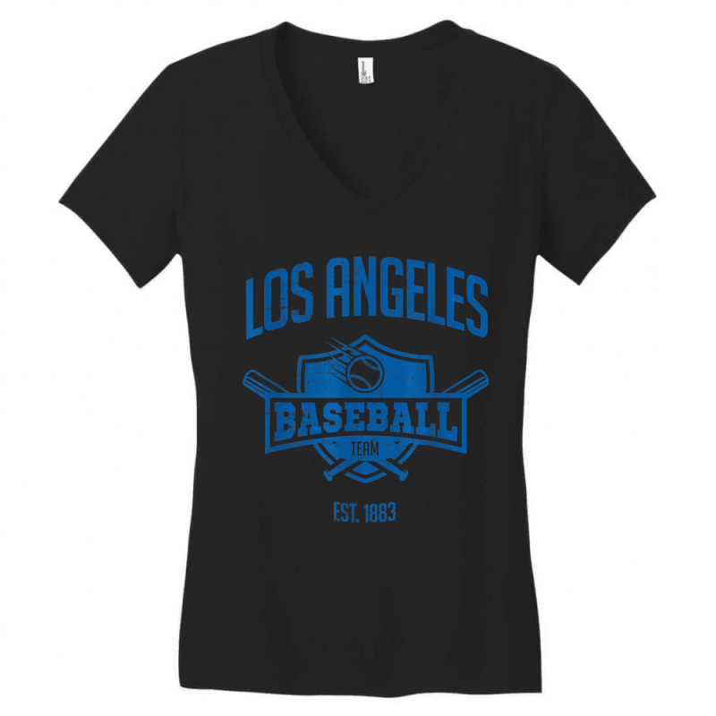 Distressed Retro Baseball Look Party Tailgate Fan Gift Women's V-Neck T-Shirt by PokHoude | Artistshot