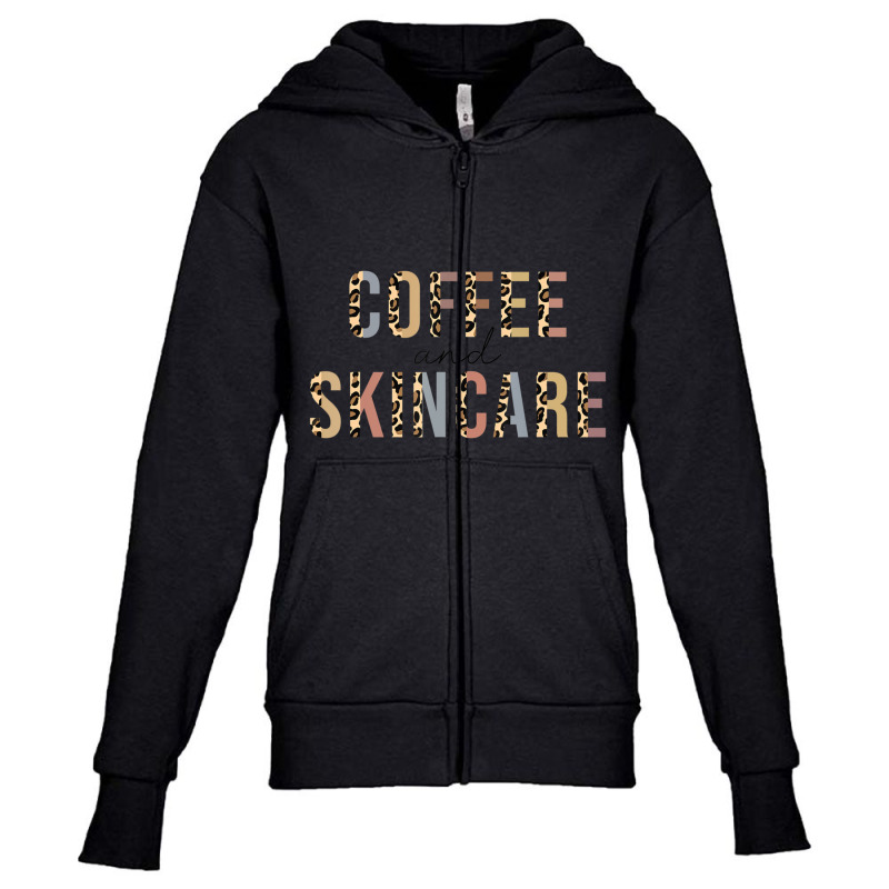 Coffee And Skincare Leopard Esthetician Skincare Youth Zipper Hoodie by cm-arts | Artistshot