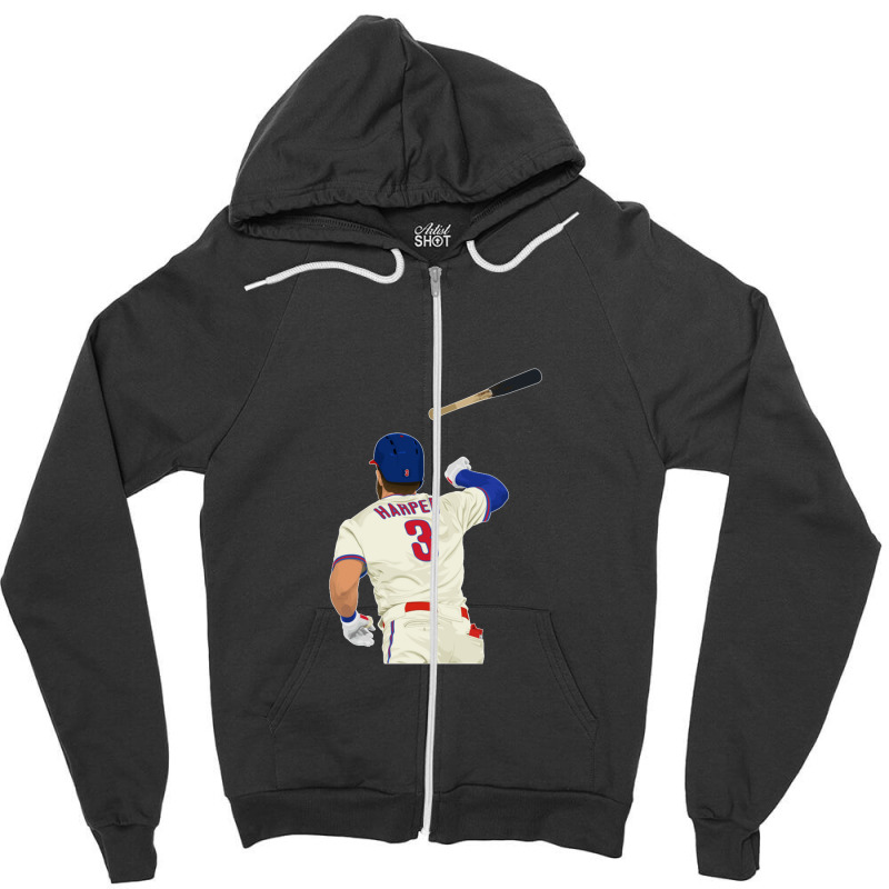 Bryce Harper Bat Flip Zipper Hoodie | Artistshot