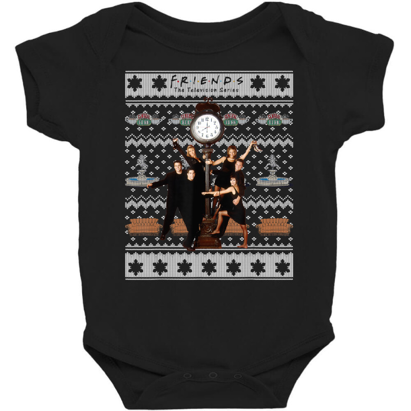 Friends Christmas Group Shot Ugly Sweater Style Baby Bodysuit by shirondataylornmc | Artistshot