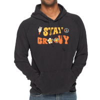 Stay Groovy Wavy Hippie Boho Retro Positive And Peace Vintage Hoodie | Artistshot