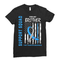 T1d Support Squad Brother Type 1 Diabetes Awareness Usa Flag Ladies Fitted T-shirt | Artistshot