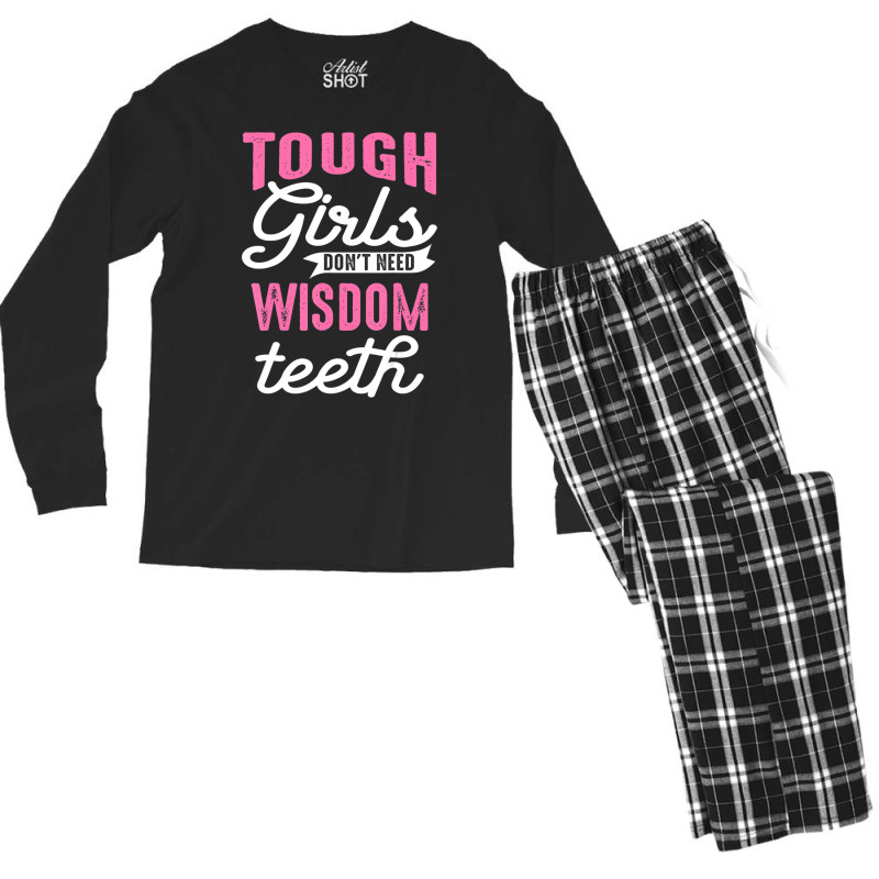 Cool Wisdom Teeth Extraction Women Tough Girl Gag Men's Long Sleeve Pajama Set | Artistshot