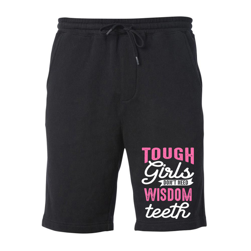 Cool Wisdom Teeth Extraction Women Tough Girl Gag Fleece Short | Artistshot