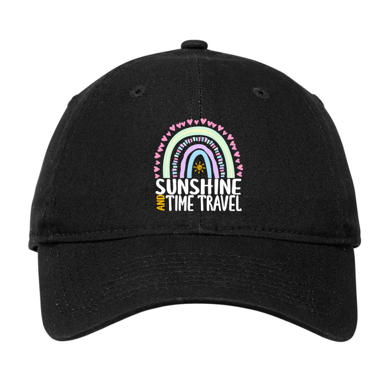 Sunshine And Time Travel Cute Rainbow Graphic For Womens Kids Girls Adjustable Cap by behindcedar22 | Artistshot