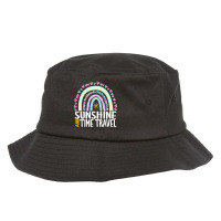 Sunshine And Time Travel Cute Rainbow Graphic For Womens Kids Girls Bucket Hat | Artistshot