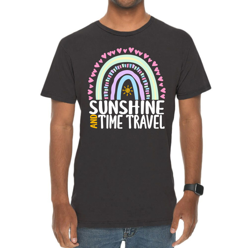 Sunshine And Time Travel Cute Rainbow Graphic For Womens Kids Girls Vintage T-Shirt by behindcedar22 | Artistshot