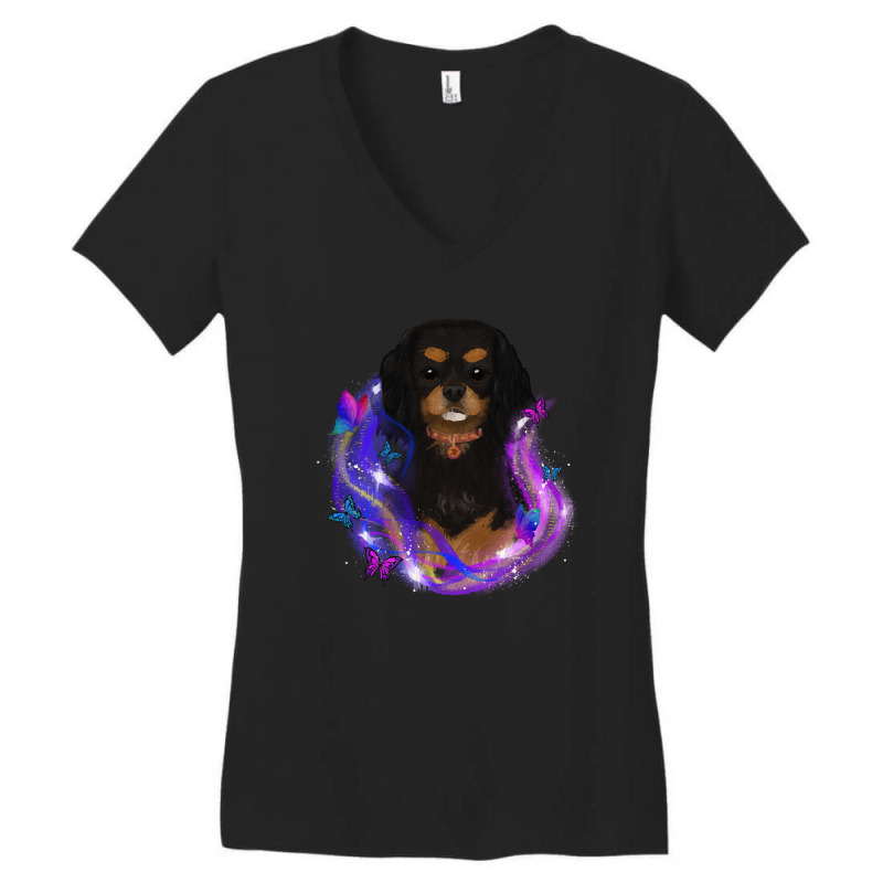 Cavalier King Charles Spaniel Magical Cavalier King Charles Spaniel An Women's V-Neck T-Shirt by starlingbuzzard | Artistshot