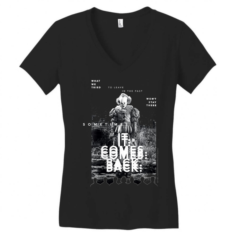 Womens It Movie Pennywise It Comes Back V-neck Women's V-Neck T-Shirt by ngodo | Artistshot