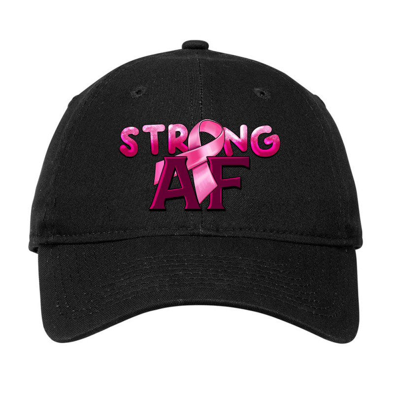 Strong Af Breast Cancer Adjustable Cap | Artistshot