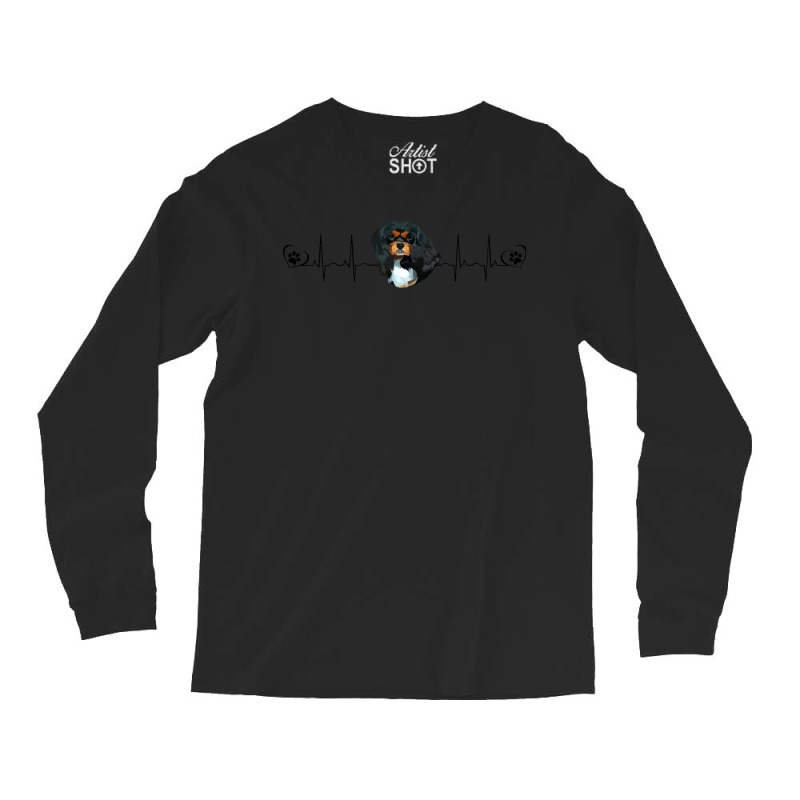 Cavalier King Charles Spaniel My Heart Beats For My Black And Tan Cava Long Sleeve Shirts by starlingbuzzard | Artistshot