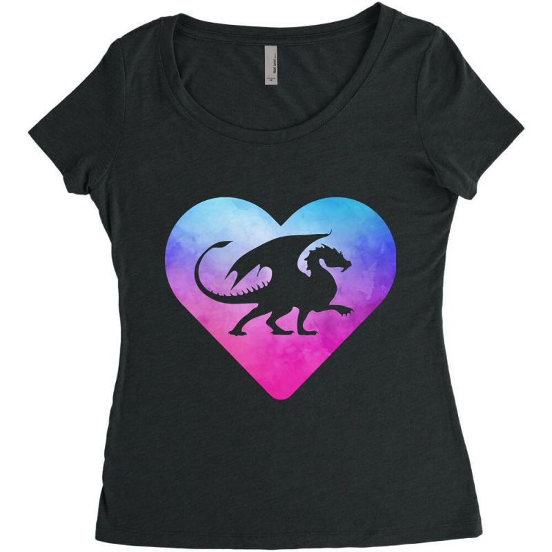 Women Or Girls Dragon Women's Triblend Scoop T-shirt by Kenlofu52 | Artistshot