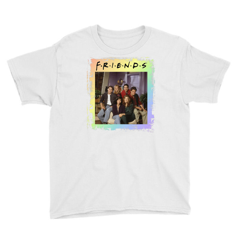 Friends Group Photo Rainbow Paint Outline Youth Tee | Artistshot