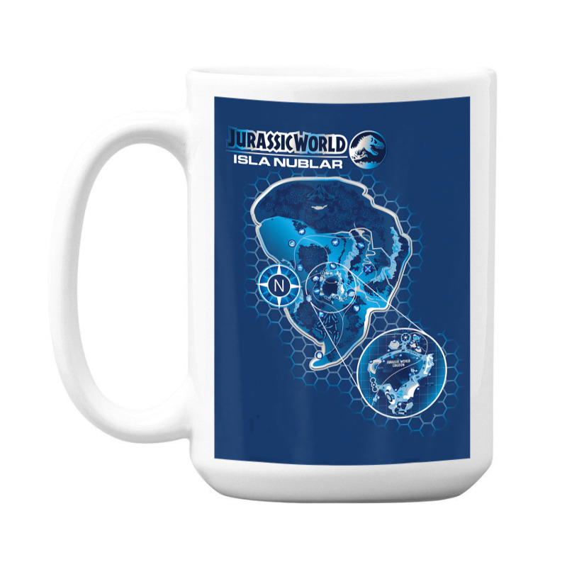 Blue Isla Nublar Map 15 Oz Coffee Mug | Artistshot