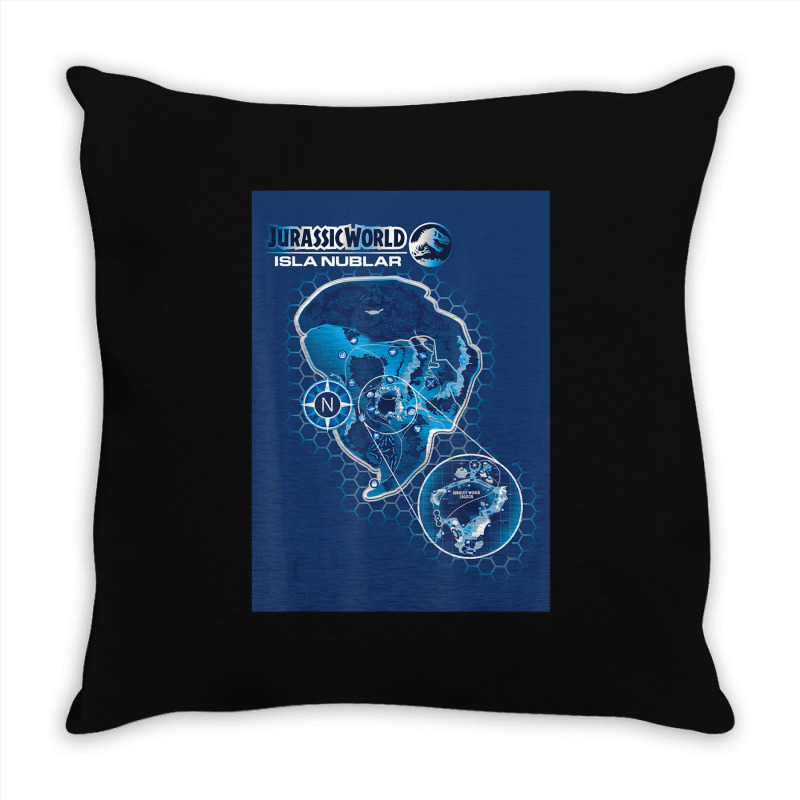 Blue Isla Nublar Map Throw Pillow | Artistshot