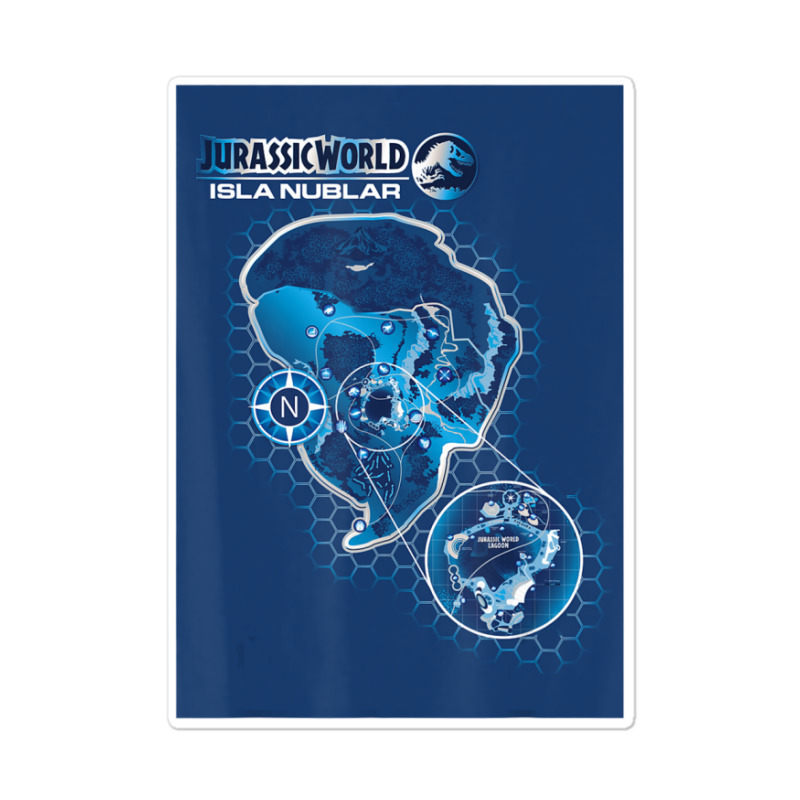 Blue Isla Nublar Map Sticker | Artistshot