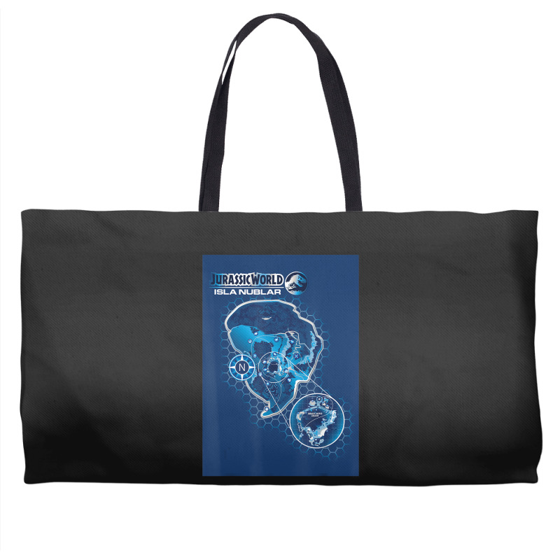 Blue Isla Nublar Map Weekender Totes | Artistshot