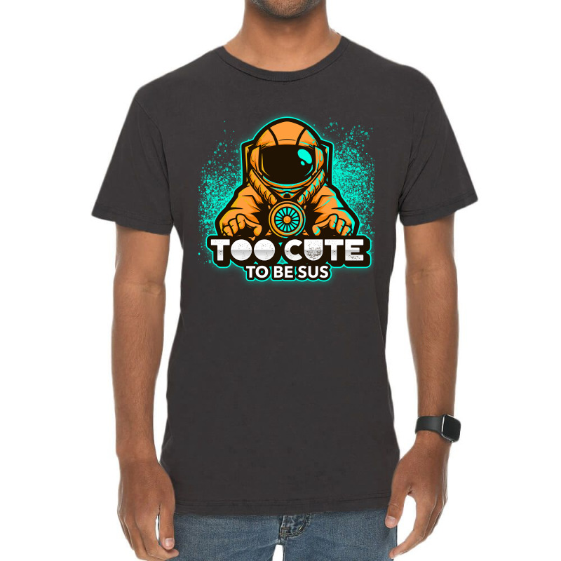 Too Cute To Be Sus Orange Impostor Imposter Crewmate Gaming Gamers Vintage T-Shirt by degreesgunner | Artistshot