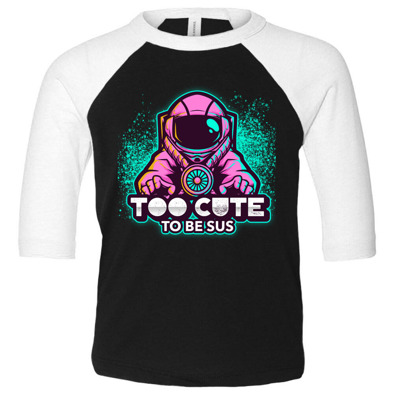 Too Cute To Be Sus Pink Impostor Imposter Crewmate Gaming Gamers Toddler 3/4 Sleeve Tee by degreesgunner | Artistshot