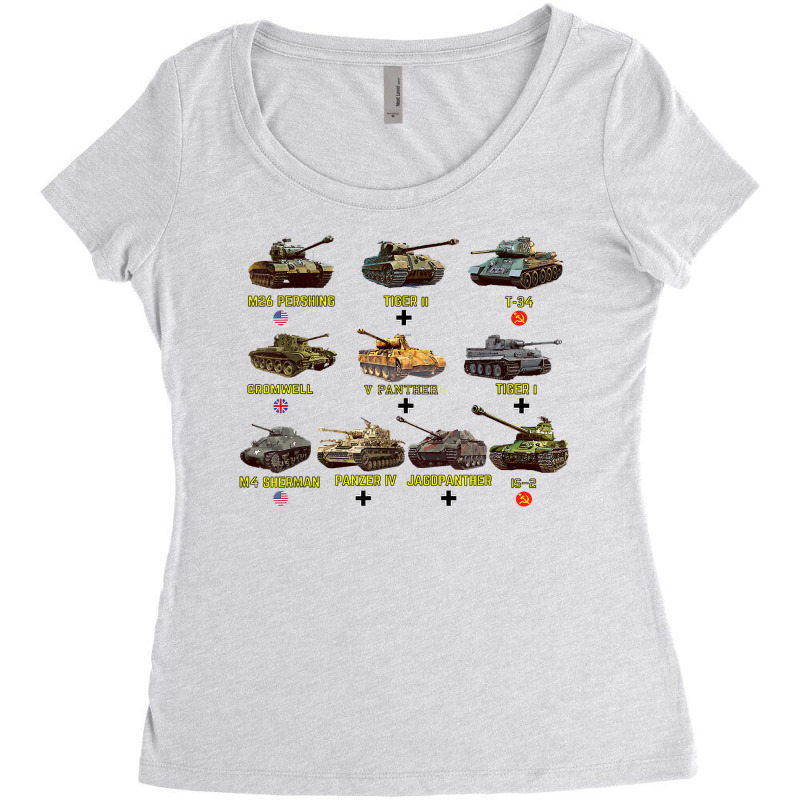 Top Ten Best Ww2 Tanks M4 Sherman Panzer Iv Tiger Ii T 34 T Shirt Women's Triblend Scoop T-shirt by cm-arts | Artistshot