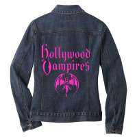 The Hollywood Vampires Bright Pink! Ladies Denim Jacket | Artistshot