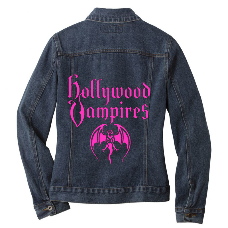 The Hollywood Vampires Bright Pink! Ladies Denim Jacket by JENNIFERTRUJILLO | Artistshot