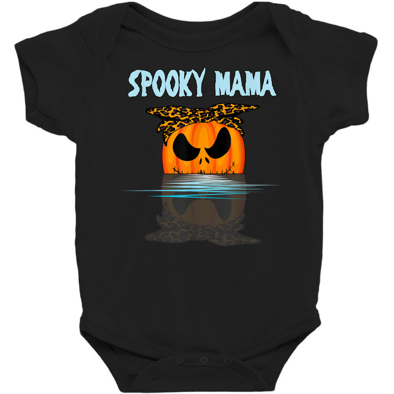 Spooky Halloween Costume Leopard Headband Pumpkin Scary Mama Baby Bodysuit by Posh | Artistshot