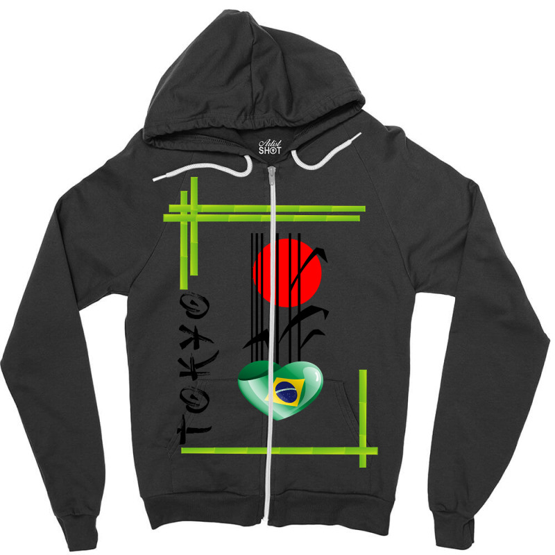 Brazil, Tokyo, Sports Zipper Hoodie | Artistshot