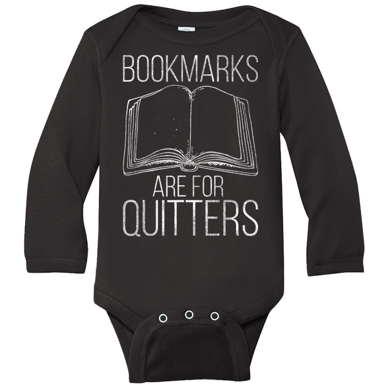 Bookmarks Are For Quitters Reading Long Sleeve Baby Bodysuit by cm-arts | Artistshot