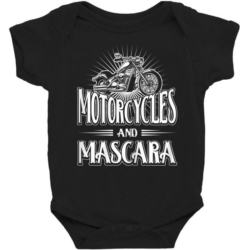 Womens Biker Lifestyle Quotes Motorcycles And Mascara Baby Bodysuit by cm-arts | Artistshot