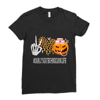 Dialysis Technician Peace Love Pumpkin Halloween Ladies Fitted T-shirt | Artistshot