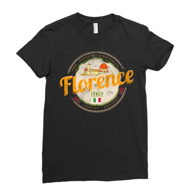 Florence Capital Of Tuscany Italy Vintage Souvenir Sweatshirt Ladies Fitted T-Shirt by cm-arts | Artistshot