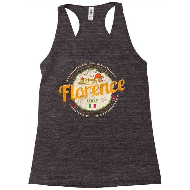 Florence Capital Of Tuscany Italy Vintage Souvenir Sweatshirt Racerback Tank by cm-arts | Artistshot