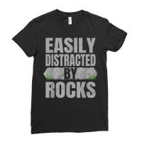 Easily Distracted By Rocks Geology Stone Collector Geologist Ladies Fitted T-shirt | Artistshot