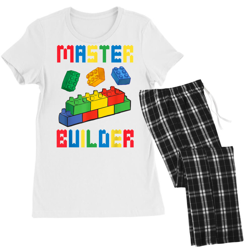 Brick Builder Funny Blocks Building Master Builder Toys Kids T Shirt Women's Pajamas Set by cm-arts | Artistshot